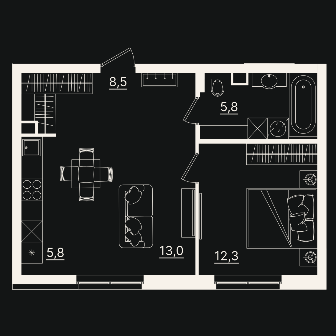 Планировка 2-комн.