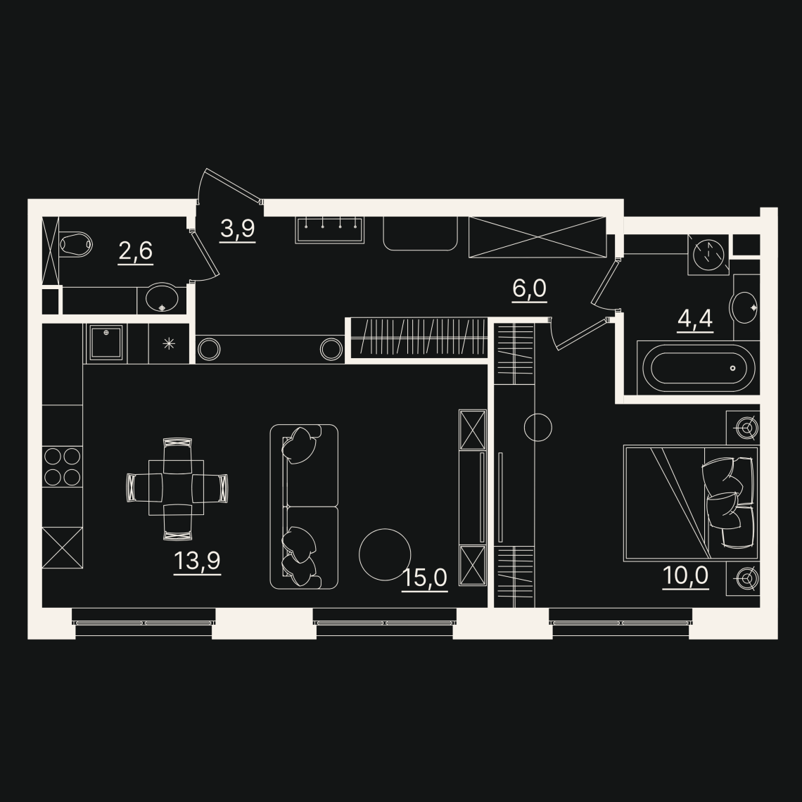 Планировка 2-комн.