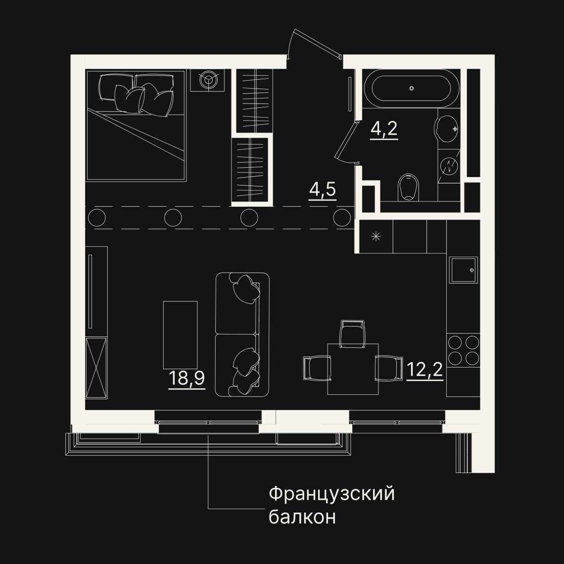Планировка 1-комн.