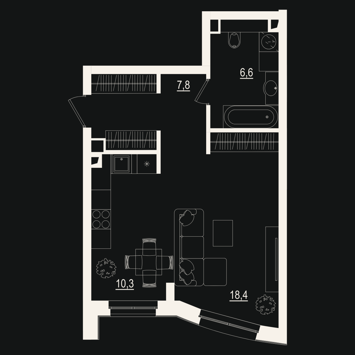 Планировка 1-комн.