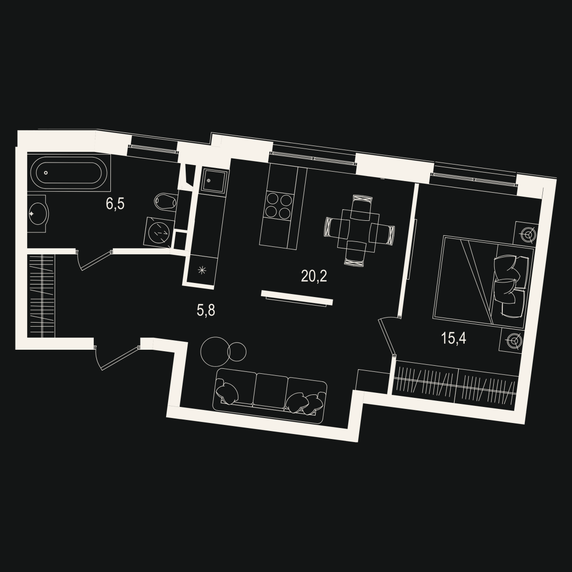 Планировка 1-комн.